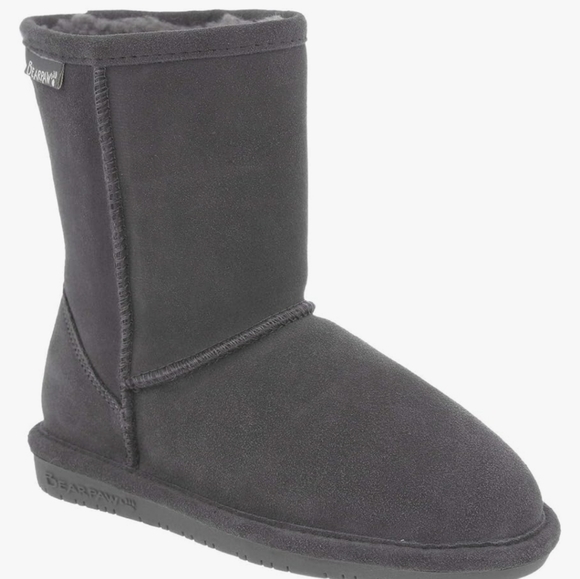 Bearpaw Grey fue and Suede Slip on Boot - Picture 4 of 10